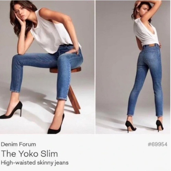 Denim Forum Denim - Aritzia Denim Forum The Yoko High Rise Slim Skinny Jeans Light Wash Size 26